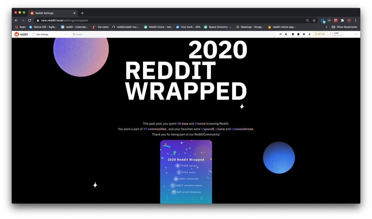 Reddit Wrapped project screenshot