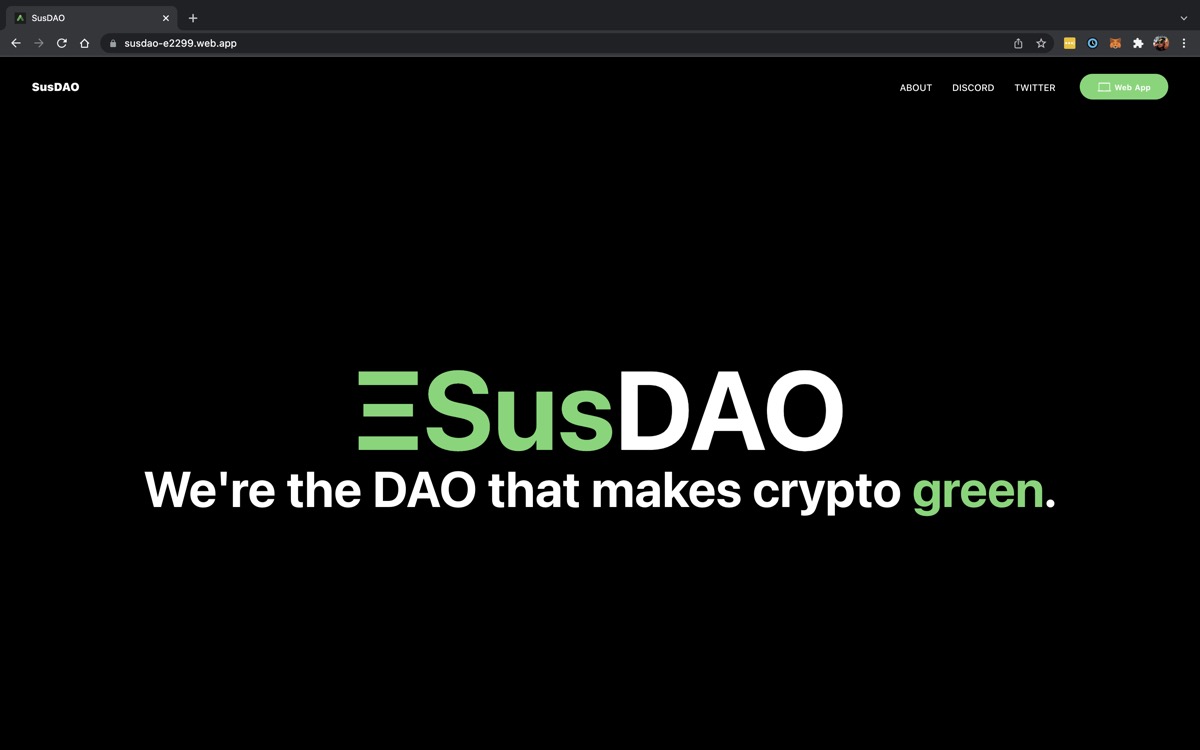 SusDAO project screenshot